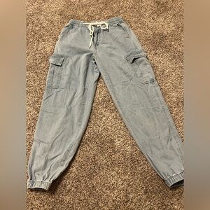 Forever 21 Light Blue Cargo Joggers